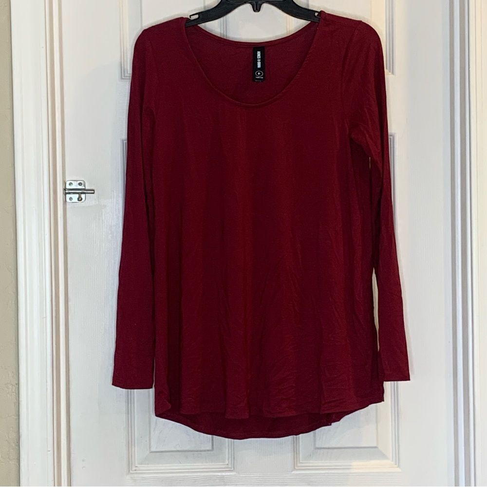 Agnes & Dora Burgundy Tunic Size Small Oversized